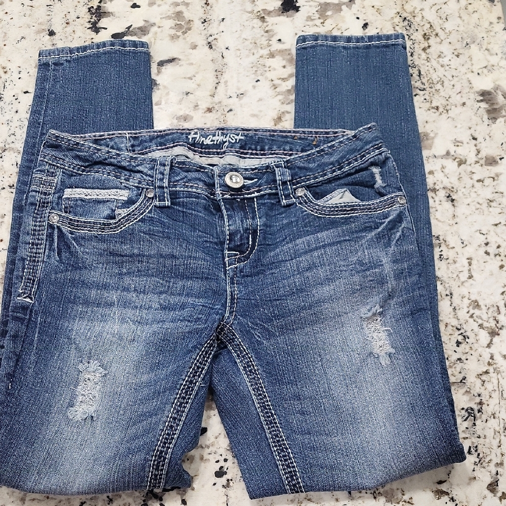 Women's Blue Distressed Jeans